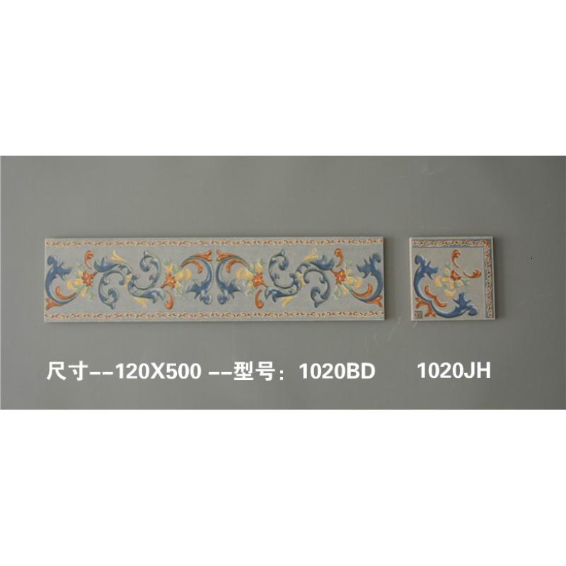 波打线客厅瓷砖地中海美式踢脚线腰线仿古地脚线120x500壹德壹