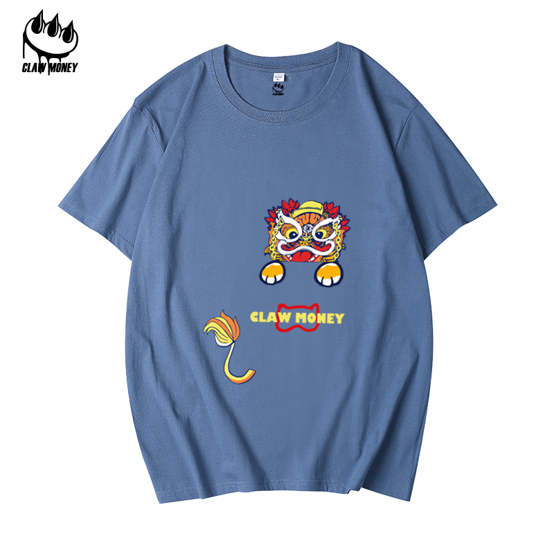 Claw money短袖T恤男夏季纯棉宽松百搭潮ins休闲情侣学生街头上衣