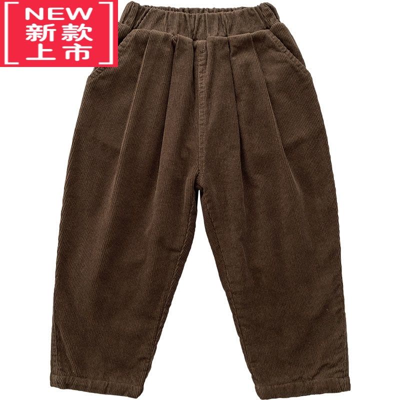 可莉允童装中小童裤子休闲裤加绒保暖冬装长裤2022男童复古下装潮保暖裤图片