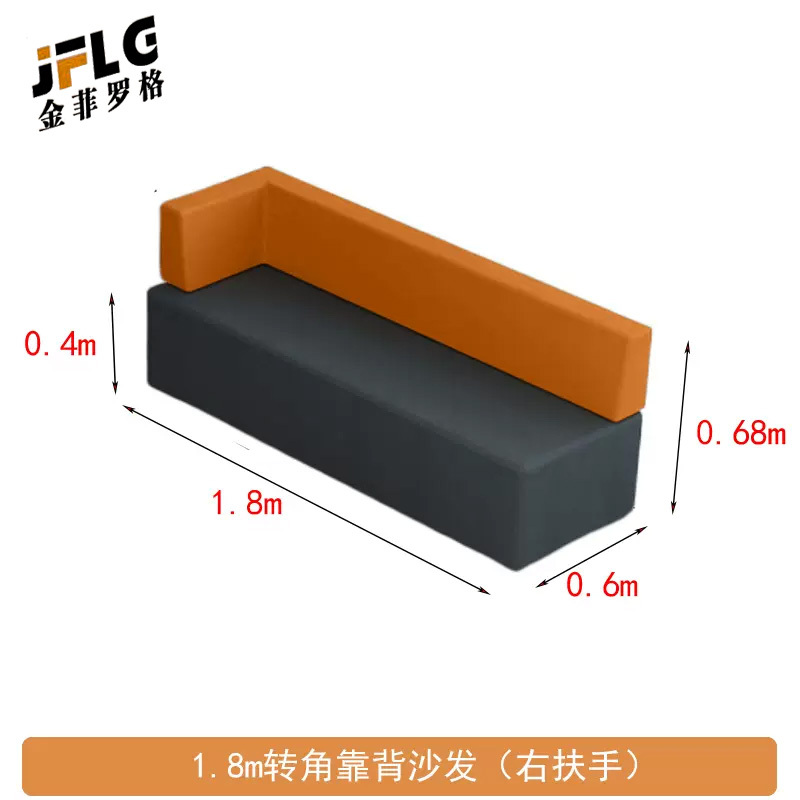 苏宁 金菲罗格 接待沙发组合 1.8米左转角沙发+1米直排+圆茶几+方凳*2高清大图