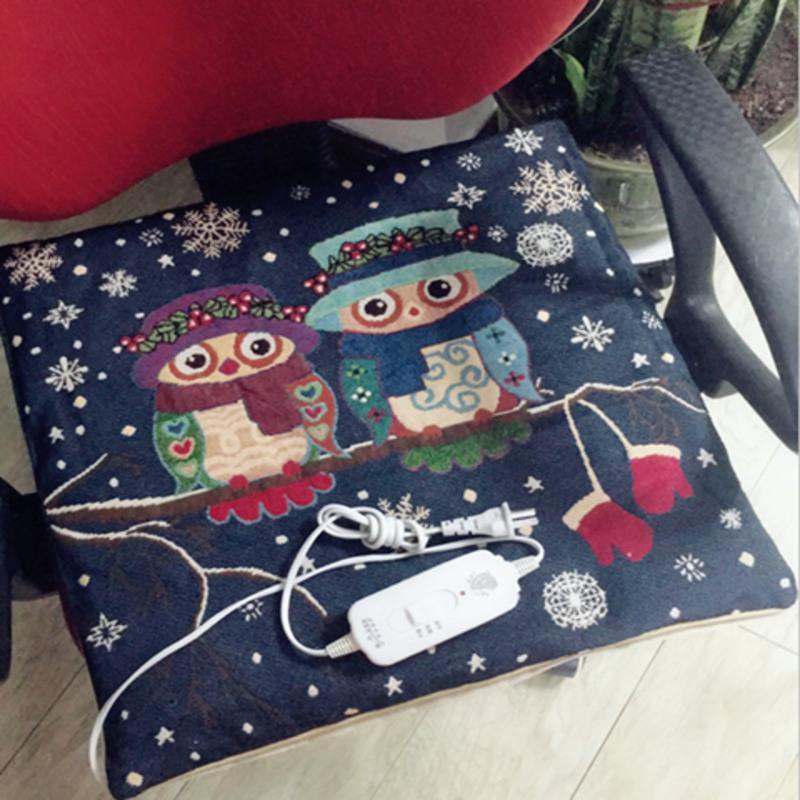 电热垫办公室可拆洗电暖垫加热坐垫椅垫调温小加热垫发热垫屁垫雪花