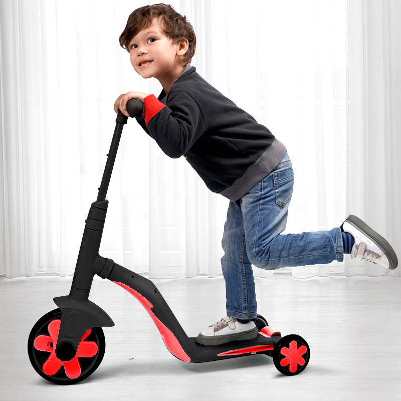 儿童滑行滑板车2-6岁三轮车小孩男女宝宝三合一可坐溜溜车滑滑车