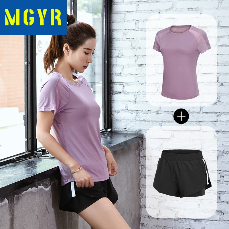 MGYR2021跑步运动套装女秋冬款健身房时尚气质晨跑瑜伽服速干衣裤套装