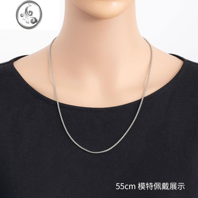 JiMi2.0mm方珠珍珠链 钛钢饰品嘻哈情侣配链 ins个性欧美男士潮牌链子