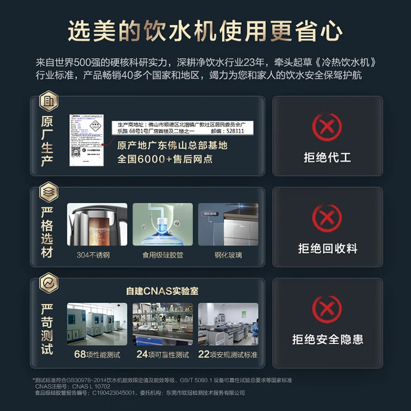 美的(Midea)冰川茶吧机家用白色饮水机高端智能语音触控屏一体背板茶水机 YD1628S-X 冷热型 [可制冷]