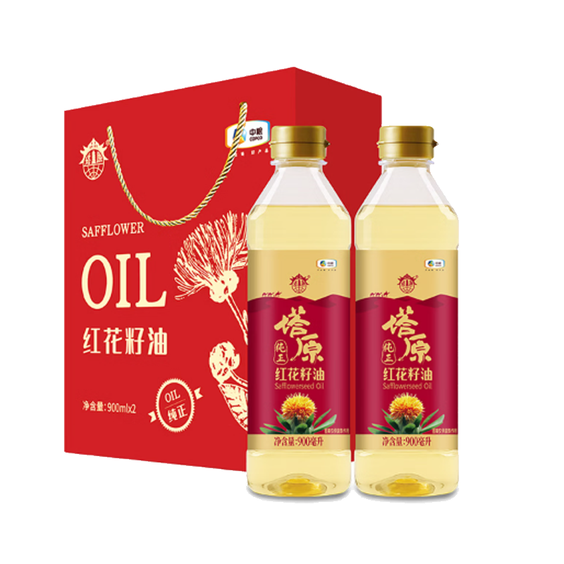 中粮塔原纯正红花籽油礼盒900ml*2瓶高清大图