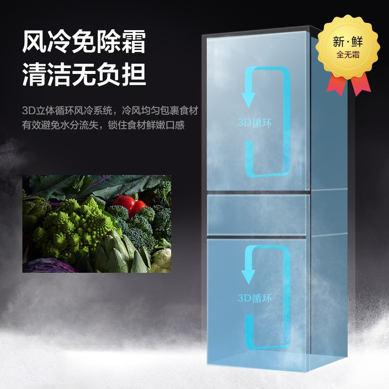 Panasonic/松下 NR-C320WP-S 318升变频三门家用冰箱节能