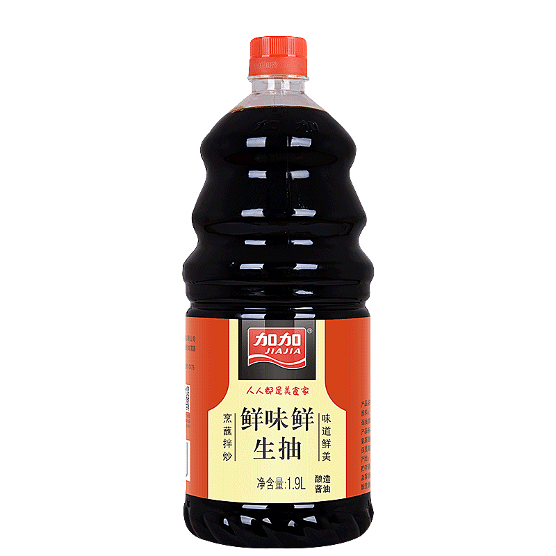 加加 鲜味鲜生抽1900ml 酿造酱油 优质大豆酿造豉香好酱油 厨房火锅调料