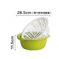 茶花(CHAHUA) 厨房塑料洗菜蓝 丰穗滴水筛绿色1156尺寸：Ø28.5*11.5cm