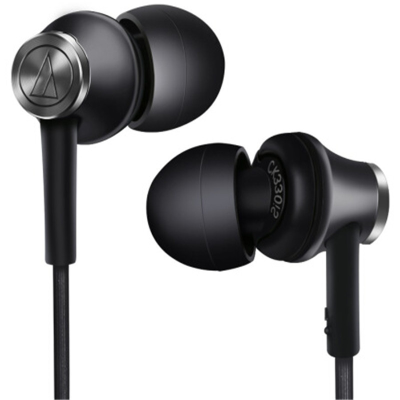 Audio Technica/铁三角 ATH-CK330iS (黑色) 线控带麦入耳式耳机 智能手机专用入耳式耳机 防缠
