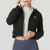 安德玛(UNDERARMOUR)女装新款Project Rock连帽外套健身训练运动休闲夹克1377446-001 ZP