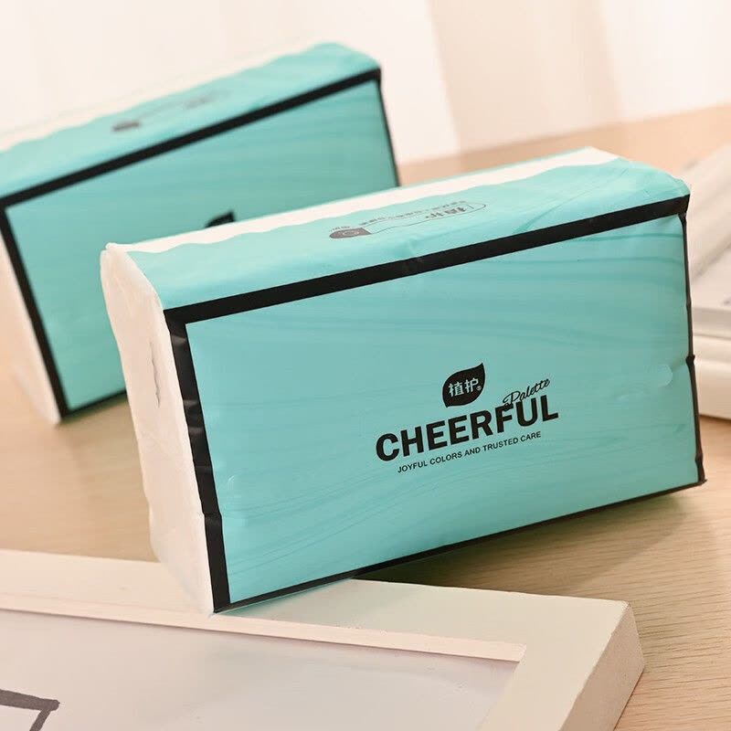 植护悦色大包抽纸亲肤纸面巾纸家用4层厚320张/包*48包蒂芙尼蓝整箱装图片