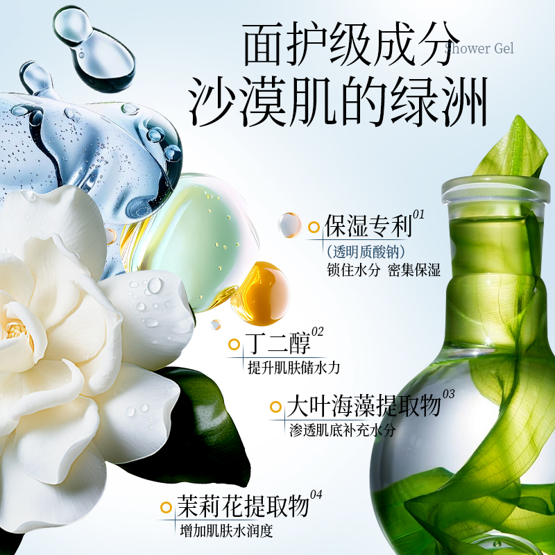 欧丽琦香氛沐浴露持久留香补水滋润 保湿茉莉香氛沐浴乳2L高清大图