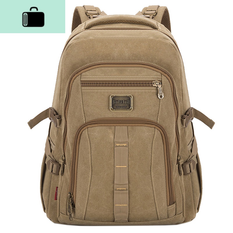 耐用大容量帆布双肩包中学生书包复古电脑背包男女旅行包户外运动NEW LAKE高清大图