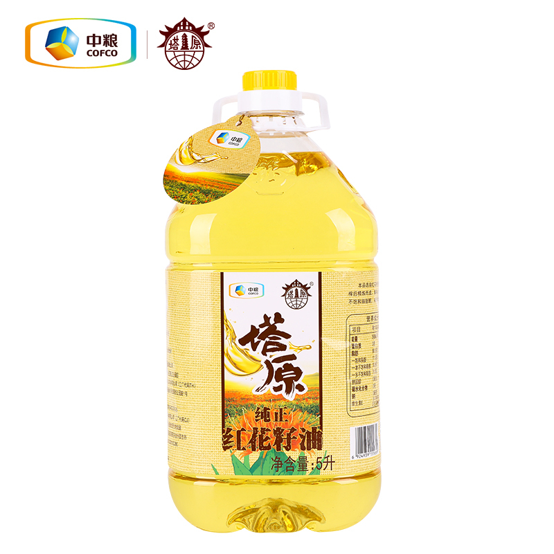 中粮塔原新疆红花籽油食用油5L大桶装养生堂推荐家用好油一级压榨非转基因