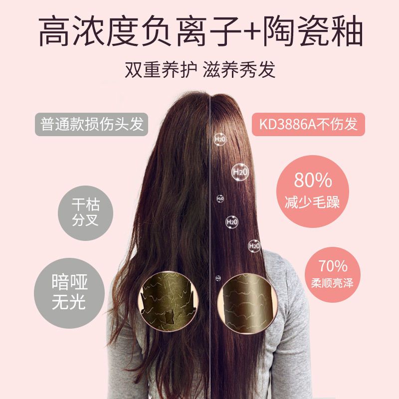 金稻卷发棒蛋卷夹板神器迷你学生两用懒人自动刘海卷不伤发直板夹 白色