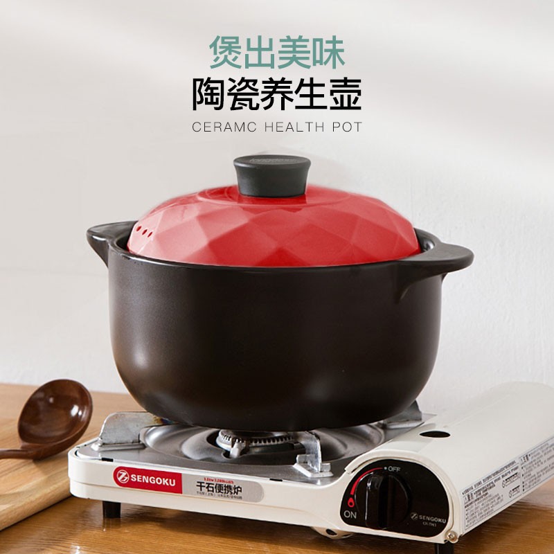 龙的(longde)陶瓷锅炖锅3.5L砂锅汤锅新陶养生浅汤煲明火耐高温 LD-TP730高清大图