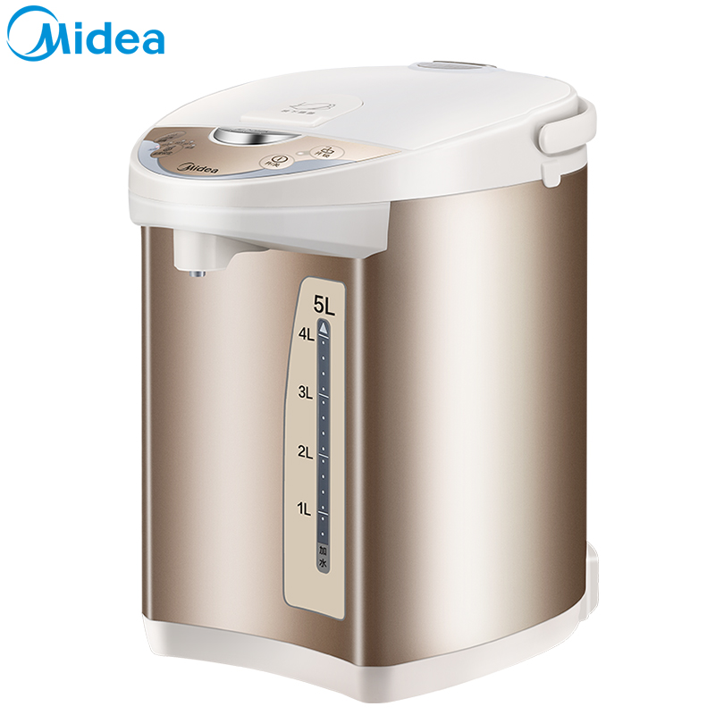 美的(Midea)电热水瓶5L四段温控三层隔热防干烧热水壶电水壶304不锈钢热水瓶高温智能电热水壶PF701-50T