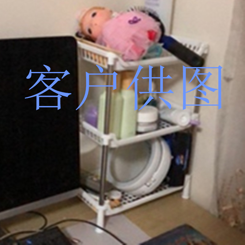 迷你置物架桌面塑料储物架多层化妆品杂物架办公桌架调料架小架子 绿色单个 三层