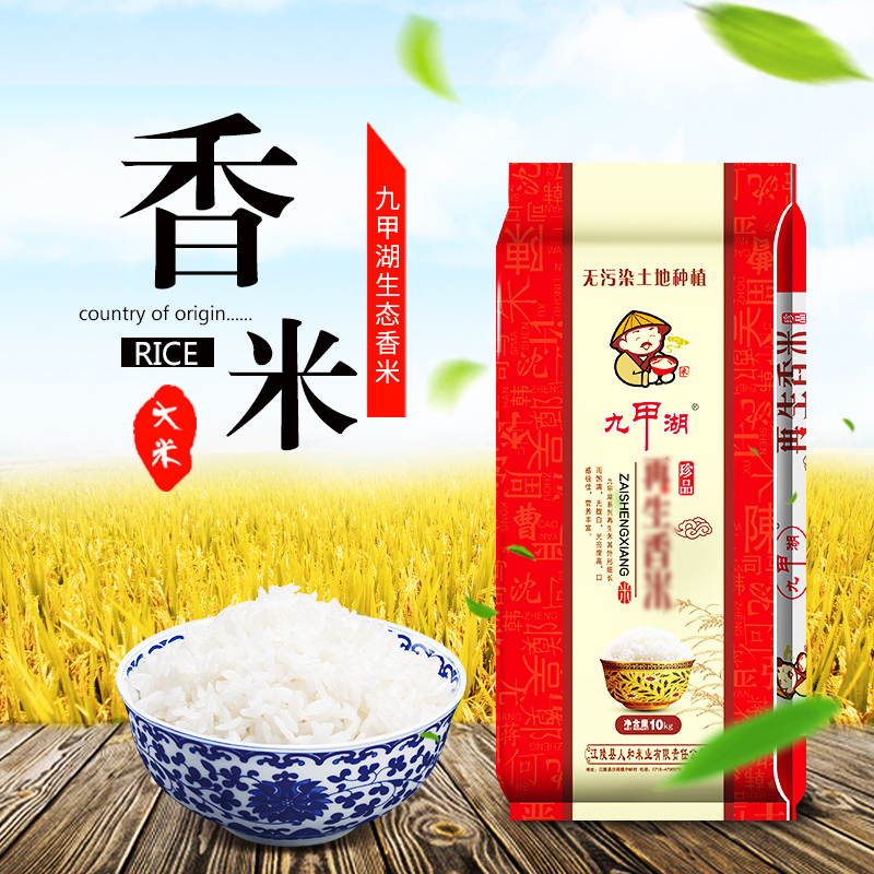 九甲湖新生香米10斤高品质大米粥米2019新不抛光宝宝有机富硒胚芽米香米碎米5kg农家自产营养