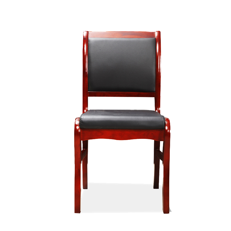 巨高办公家具实木框架皮坐垫中式简约会议椅