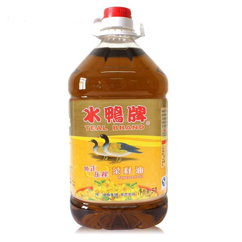 水鸭纯正压榨菜籽油5L/桶 非转基因食用油 物理压榨 放心粮油 粮农出品