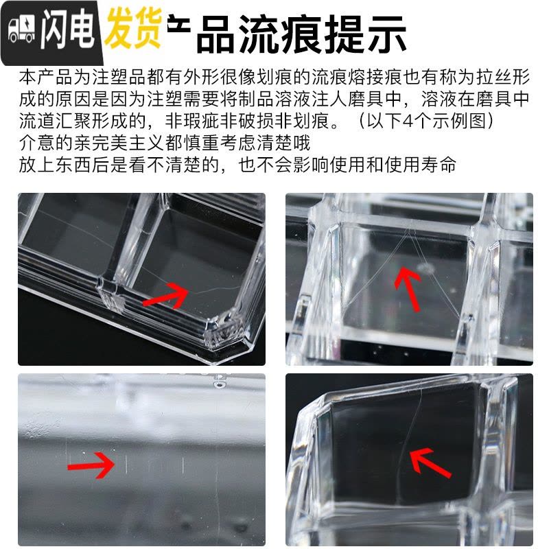 三维工匠口红收纳盒化妆品整理盒网红亚克力架子带盖防尘置物多格放口红架图片