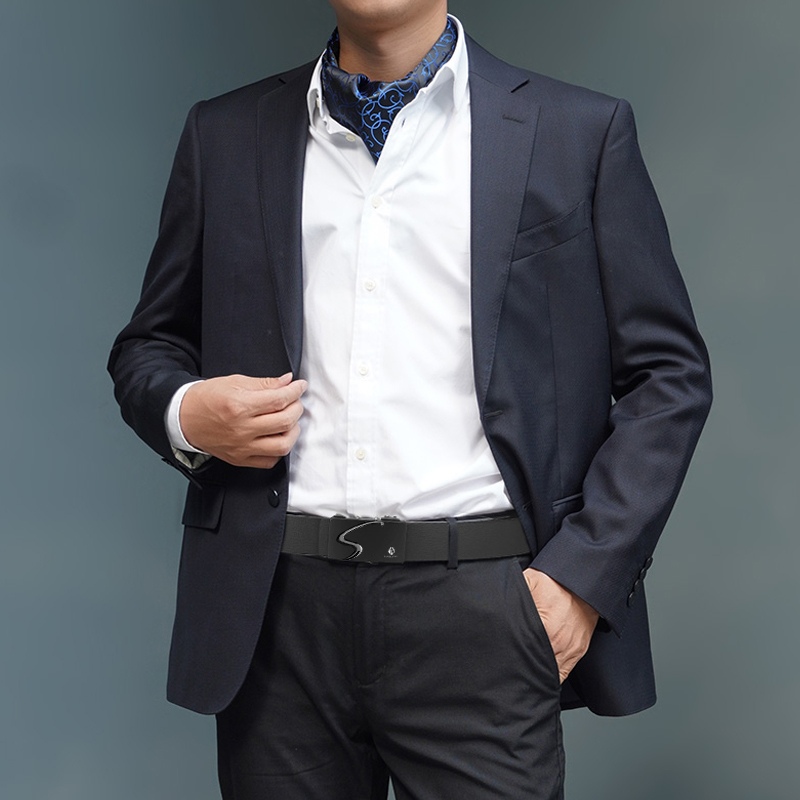 老人头皮带男真皮正品内穿无牙自动扣牛皮腰带休闲品牌裤带耐用