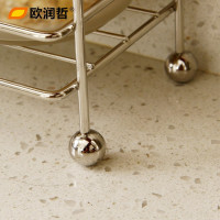 欧润哲(ORANGE) 不锈钢双层厨房置物架 免安装调料架子收纳层架 落地储物架厨具架107843