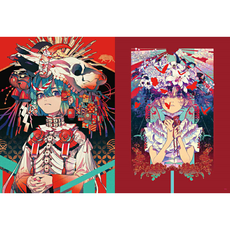 [正版] 千色缭乱:秋赤音个人画集 美术艺术画册集插画教程作品集 漫画人物绘画 日本传统元素的创新画法 绘本作品艺术书高清大图