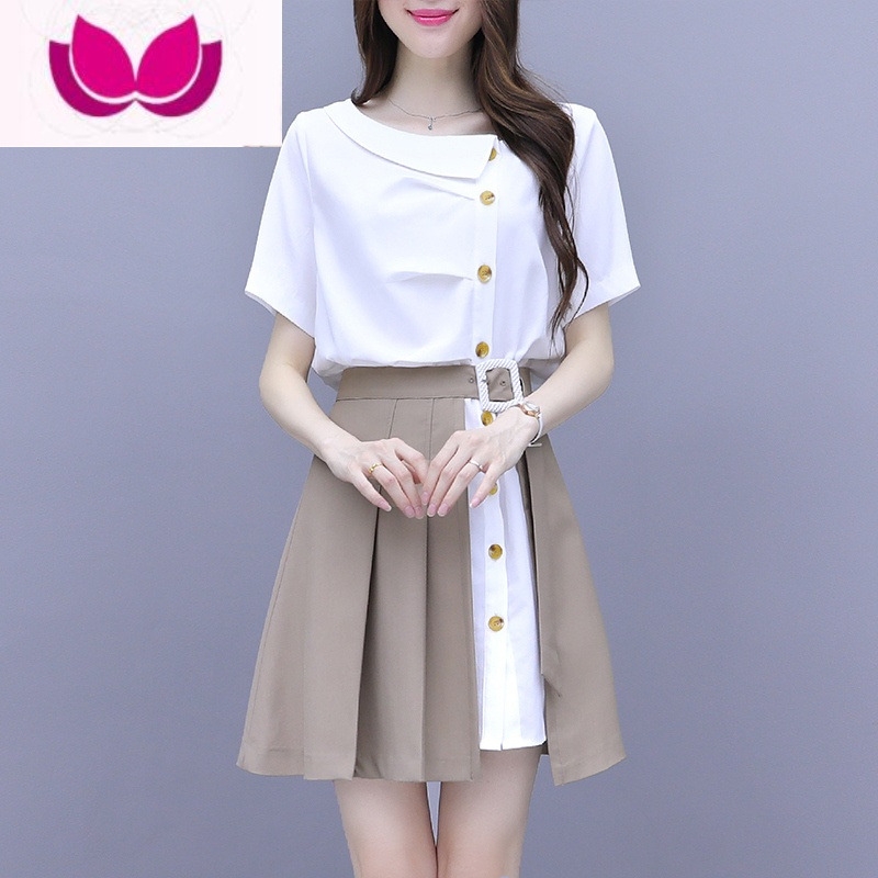 七斓高级感气质连衣裙子女夏季女装2023年新款质感小个子短裙套装