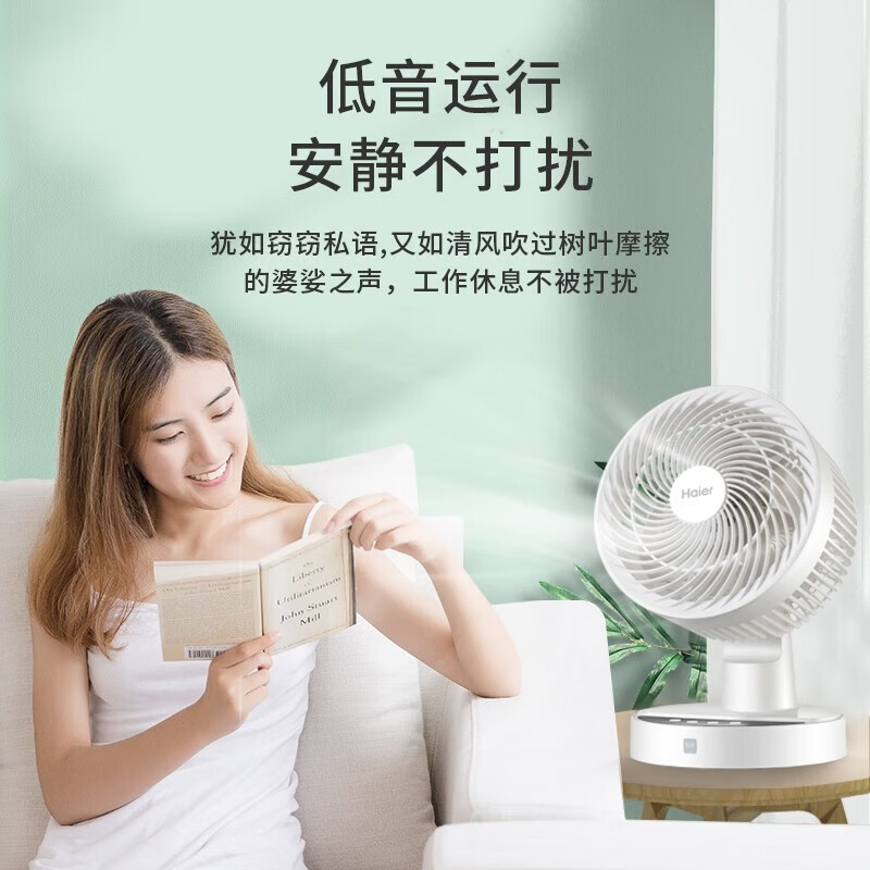 海尔(Haier)空气循环扇台式风扇家用电风扇上下左右摇头小风扇电扇涡轮换气扇循环对流电风扇HFX-TY2025 遥控款高清大图