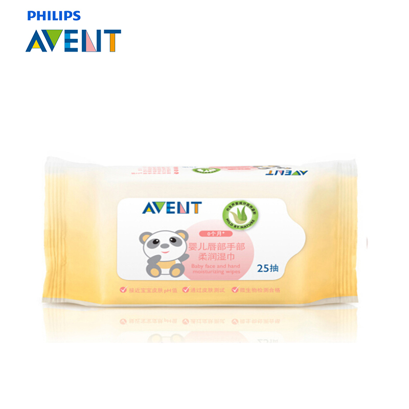 飞利浦 AVENT 新安怡新生宝宝唇部手部湿巾25片 SCF985/11 无香型 保质期:3年