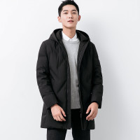 雅鹿2018年新款冬季休闲中长款连帽男士羽绒服