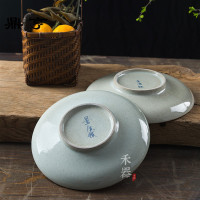 鼎亨陶泥餐盘景德镇釉下青花手绘盘子手工餐具餐具水果盘壶托壶承