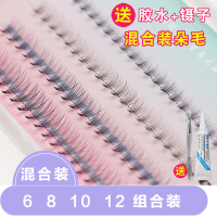 梦鹿混合装朵毛单簇假睫毛女分段式眼贴超软自然仿真浓密嫁接C翘