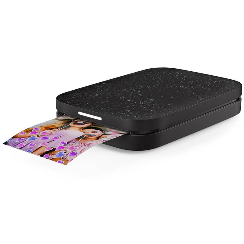 惠普(HP)Sprocket 小印200 黑色1AS86A 手机口袋照片打印机 自拍伴侣 便携式打印机