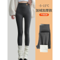 浪莎保暖裤女士冬季加绒加厚秋裤高腰打底裤一体绒可外穿长裤 深灰【棉质螺纹款】 175(XXL)建议150-180斤