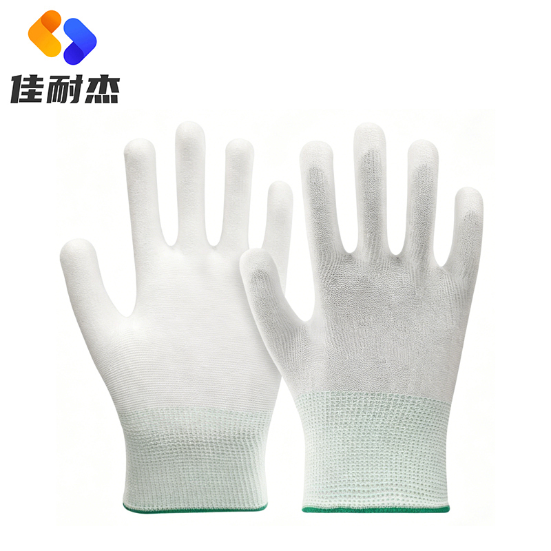 佳耐杰 防静电尼龙手套PU涂掌手套 加厚款/双