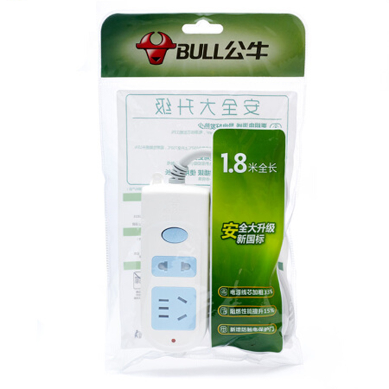 公牛(BULL)GN-612 2位总控全长1.8米 插座 插线板 插排 排插 接线板 拖线板