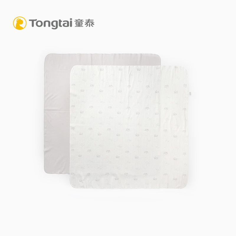 童泰TONGTAI床上用品初生儿纯棉抱毯男女宝宝春夏薄款抱巾两件装无填充物840*840mm