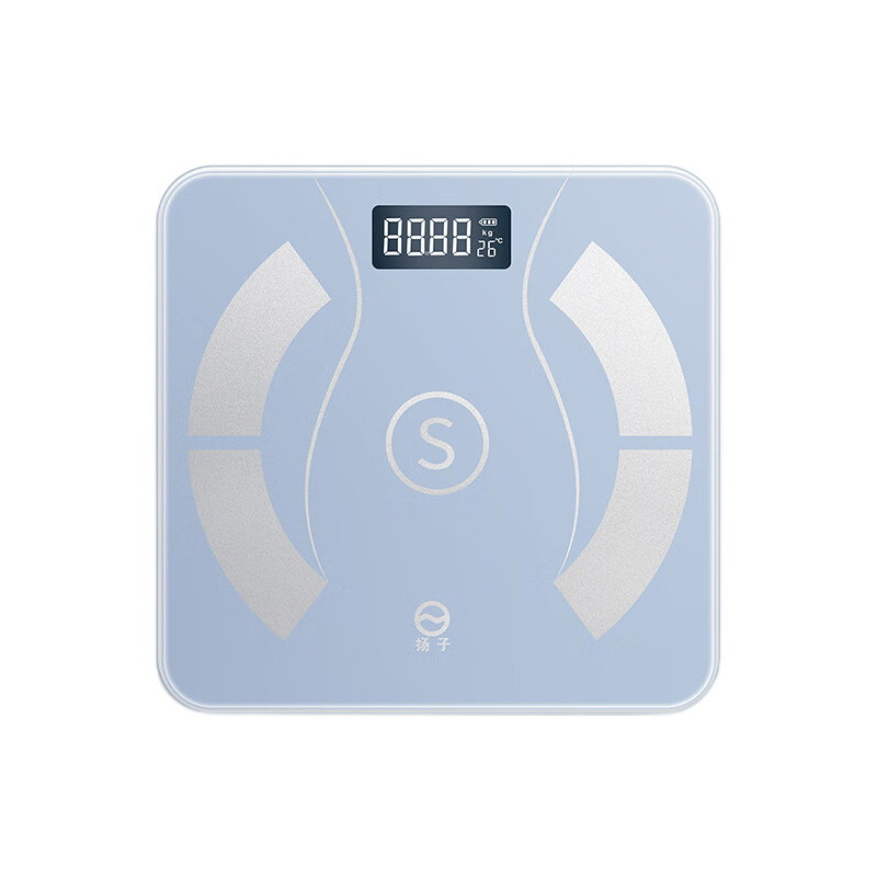 扬子体脂秤显示清晰小巧玲珑节能低耗轻薄耐用蓝色JS-2629