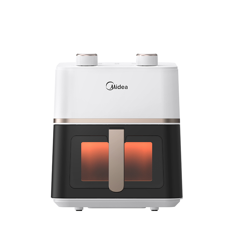 美的(Midea)空气炸锅大容量可视化免翻面蒸汽嫩炸双旋钮控温控时多功能无油烟智能炸锅 MF-KZE45T87