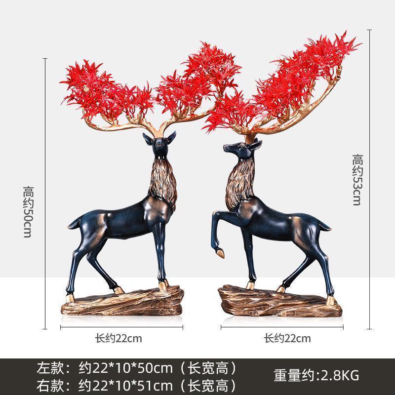 美帮汇创意梅花鹿摆件一对家居饰品客厅酒柜新房装饰品麋鹿摆件结婚高清大图