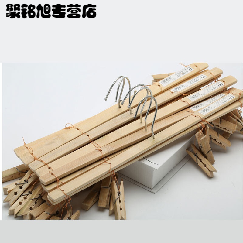 木质裤架4夹竹衣架室内家居生活日用多功能多头晾晒夹衣架加大加厚裤夹晾晒夹子文胸夹袜夹