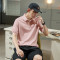 唐狮男polo衫男polo衫男左胸草写体绣花短袖polo