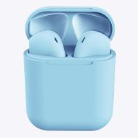inpods12真无线蓝牙耳机迷你马卡龙蓝牙耳机双耳式苹果三星oppo小米VIVO华为运动防掉蓝牙耳机磨砂彩色通用天空蓝