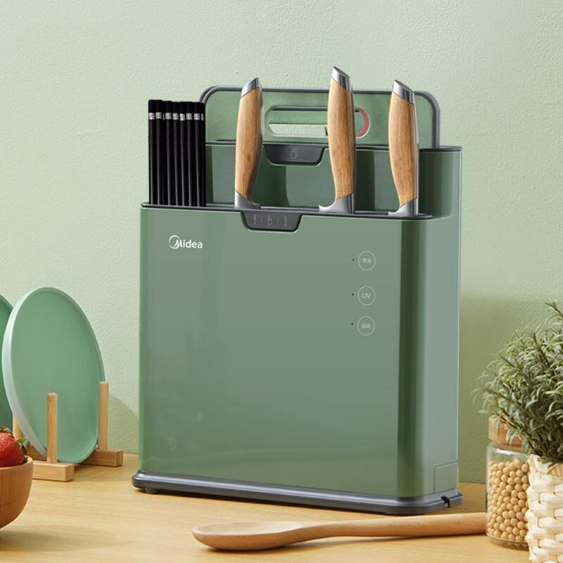 美的(Midea) 消毒机 XSA1K01 砧板刀具架物件消杀器消毒案板紫外线杀菌热风烘干收纳多功能厨房用品置物架 绿色