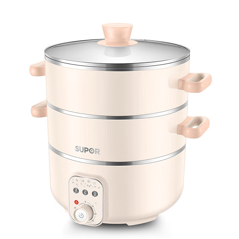 苏泊尔(SUPOR)煎炖多功能双层蒸笼304不锈钢不粘内胆双层煲体电蒸锅 ZN26YK18