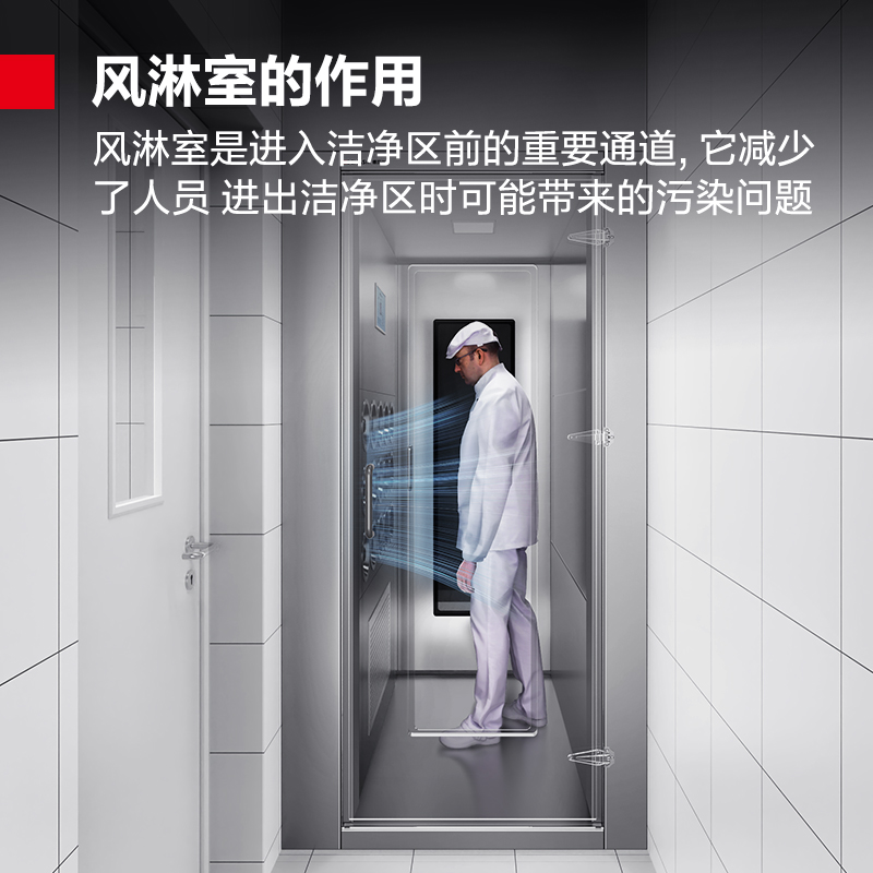 德玛仕(DEMASHI)不锈钢风淋室 单人单吹风淋通道食品厂工厂用风淋房风淋房红外感应DMS-FLS-D1100A2高清大图